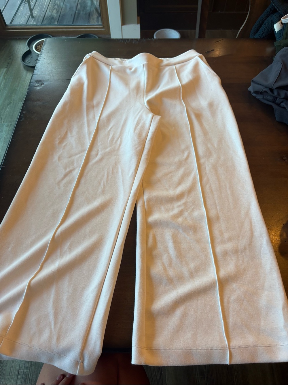 Wide-Leg Cream Women's Pants - Unbranded